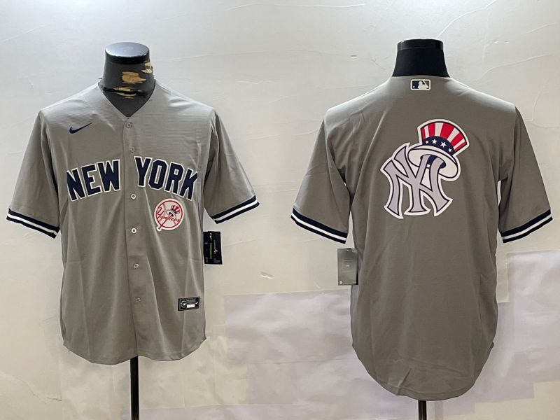 Men New York Yankees Blank Grey Game 2024 Nike MLB Jersey style 10277